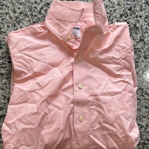 Brooks Brothers Regent Dress Shirt - Neck Size 16 4/5, Non-Iron Orange and White